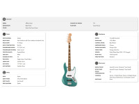 Fender Affinity Series Active Jazz Bass Laurel Fingerboard White Pickguard Mystic Sea Foam Green Fender Affinity Series Active Jazz Bass Laurel Fingerboard White Pickguard Mystic Sea Foam Green